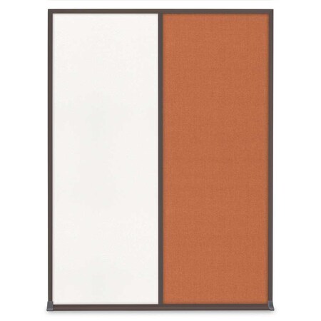 United Visual Products Single Door Radius Corkboard, 36"X36", G UV8002-GOLD-MEDGRY